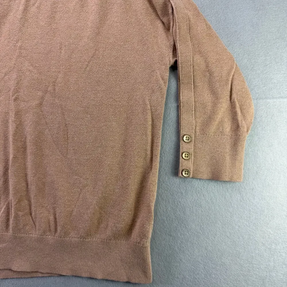 Banana Republic Women’s Tan Long Sleeve Top Petite S Button Cuffs